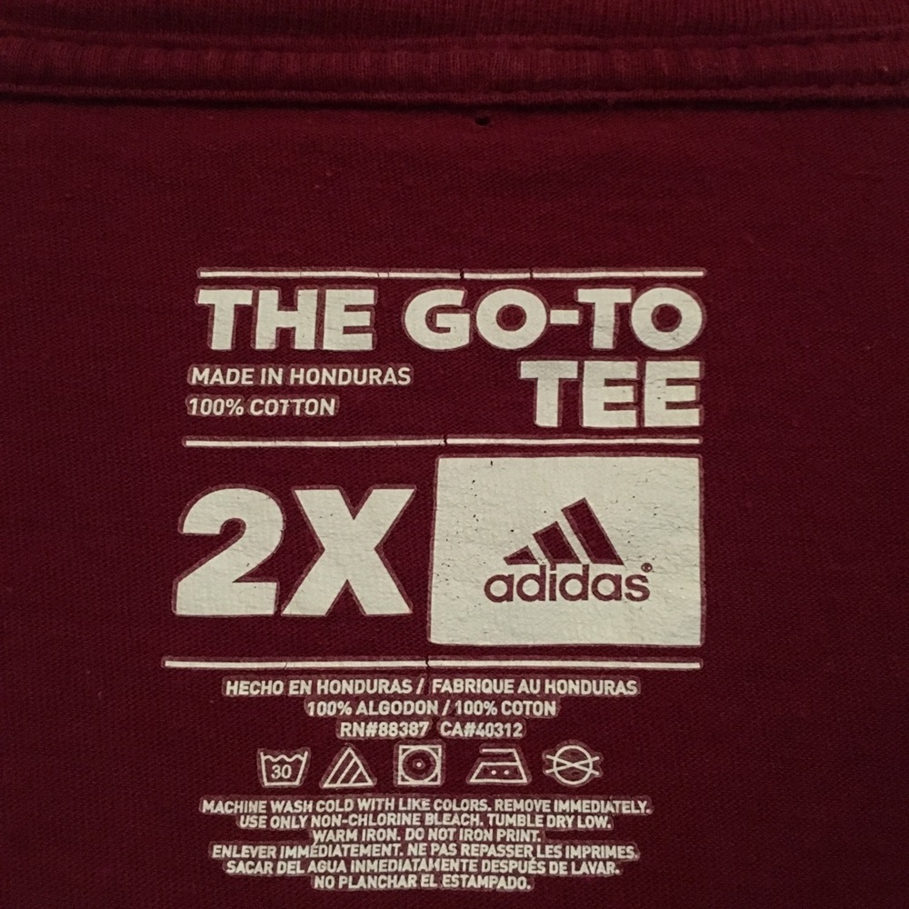 Adidas Red and Grey Graphic T-Shirt - Picture 2 of 4